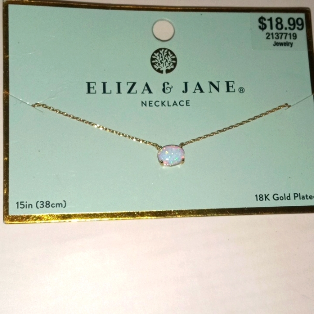 18k Gold played opal necklace